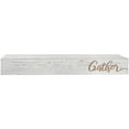 thumbnail image 2 of American Art Decor Floating Wall Shelf for Bedroom, Living Room, Bathroom – Whitewashed Wood with “Gather" Text Engraving (3.25" H x 24.25" L x 10.25" D), 2 of 6