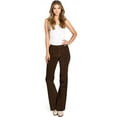 thumbnail image 4 of Angry Rabbit Women's Juniors Mid Waist Stretchy Premium Corduroy Flares (26, Chocolate), 4 of 4