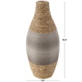 thumbnail image 3 of DecMode 19" Handmade Wrapped Brown Seagrass Vase with Layered Gray Paneling, 3 of 8