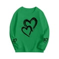thumbnail image 4 of Girls Heart Print Long Sleeve Top | Soft Stretchy Shirt for Kids Kids & Big Girls | Green Casual Tee for Play School Everyday,Size 2-3 T, 4 of 6