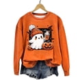 thumbnail image 4 of CILENON Halloween Sweaters for Women Cute Ghost Graphic Pullover Tops Long Sleeve Round Neck Hoodless Sweatshirt (Orange,S), 4 of 4