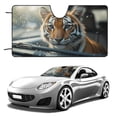 thumbnail image 3 of Funny Tiger Car Windshield Sun Shade Fold-able UV Ray Sun Visor Protector Sunshade to Keep Your Vehicle Cool 51"x28", 3 of 7