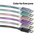 thumbnail image 6 of Powertek MFi Certified USB-A to Lightning Metallic Shine Pastel Charging Cable, 6 ft, Pink, 6 of 6