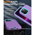 thumbnail image 5 of for iPhone 13 Pro Max Case, Dust-Proof Port Cover, Full-Body Non-Slip Silicone Rubber Covered, Military Grade Drop-Proof Shockproof Phone Case, Mint/Purple, 5 of 14
