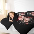 thumbnail image 4 of Homewish Happy Halloween 7-Piece Twin Bedding,Skull Rose Dragon Bedding Comforter Set,Black Red,Black Reversible, 4 of 8
