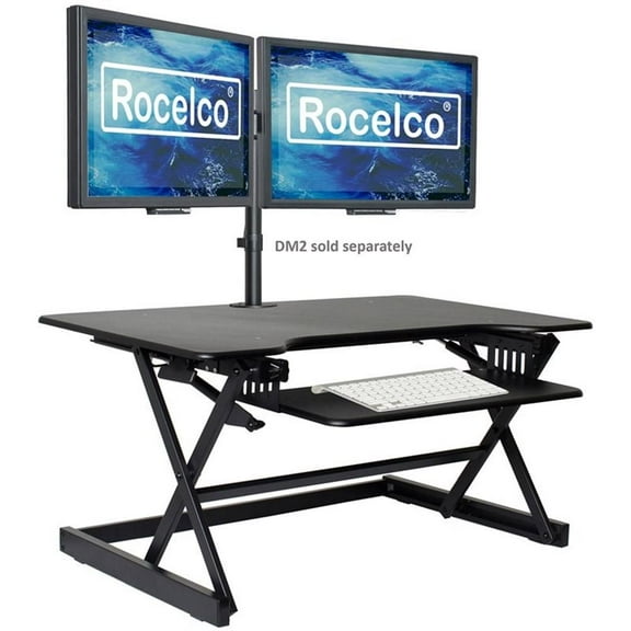 Pemberly Row 40" Large Height Adjustable Standing Desk Converter - Black