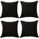 thumbnail image 1 of 4 Fundas de cojín Decorativas, Funda de cojín de Pana para sofá, Funda de Almohada a Rayas de Estilo Bohemio de Pana Suave para sofá, Cama, decoración del hogar de Granja (Negro), 1 of 4