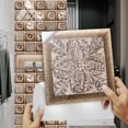 thumbnail image 1 of Pegatinas de azulejos retro Baño Cocina Azulejo Adhesivo Pegatinas de pared DIY PVC a prueba de aceite Decoración autoadhesiva Estilo marroquí Flores marrones (10 piezas 20x20 cm) JAMW Sencillez, 1 of 5