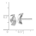 thumbnail image 2 of Auriga Fine Jewelry 14K White Gold Satin Fancy Stud Earrings for Women (L- 7mm, W- 6mm), 2 of 6
