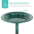 thumbnail image 3 of Best Choice Products Outdoor Rustic Pedestal Bird Bath Accent for Garden, Yard w/ Fleur-de-Lis Accents  Green, 3 of 8