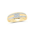 thumbnail image 3 of 10kt Yellow Gold His Hers Round Diamond Square Matching Wedding Set 1 Cttw, 3 of 3