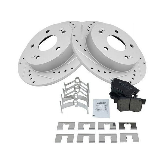 Rear Brake Pad and Rotor Kit - Compatible with 2012 - 2014 Honda Civic 2013