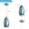thumbnail image 4 of Pendant Lights 2 Pack, Pendant Lighting for Kitchen Island with Handcrafted Art Glass, Chrome Finished Hanging Light Fixture with Adjustable Cord for Kitchen Dining Room Living Room Bedroom Hallway, 4 of 8