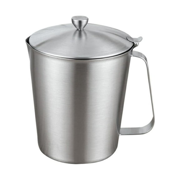 REACHISE 1000ml Stainless Steel Milk Frothing Pitcher with Lid