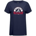 thumbnail image 2 of Women's Levelwear Navy Atlanta Braves Influx Banner Arch T-Shirt, 2 of 3
