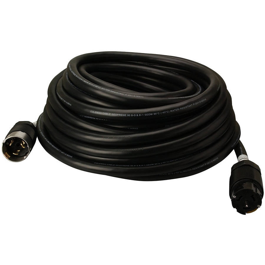 Coleman Cable 01918 50-Amp Twist-Lock 50ft Generator Power Extension Cord