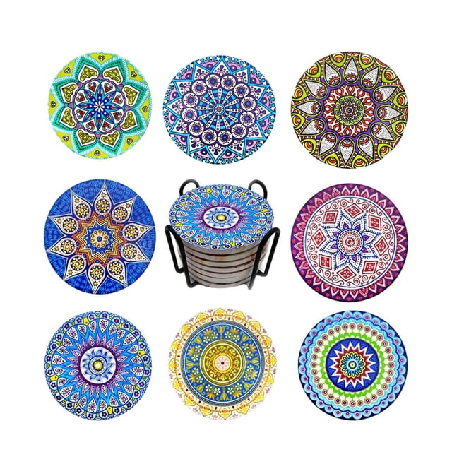 8 posavasos de corcho absorbentes reutilizables para bebidas, redondos, ideales para vasos. A