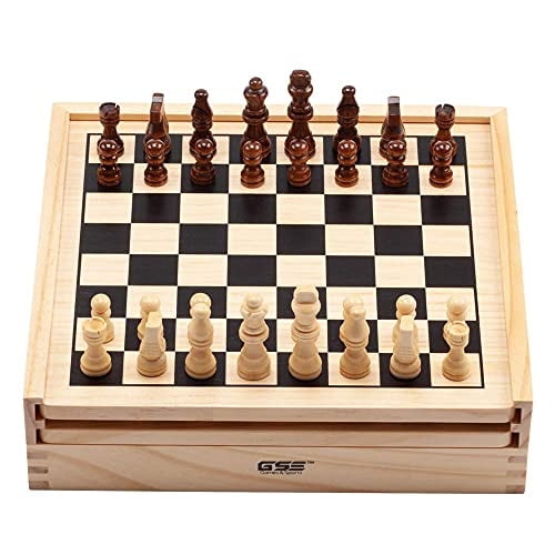 Juego combinado de ajedrez, damas, backgammon, dominó, tablero de cribbage, juego de carta GSE Games & Sports Expert GSE Games & Sports Expert