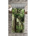 thumbnail image 3 of Ambesonne Forest Quilted Bedspread Set 2 Pcs, Foliage Jungle Design, Twin Size, Green Brown, 3 of 3