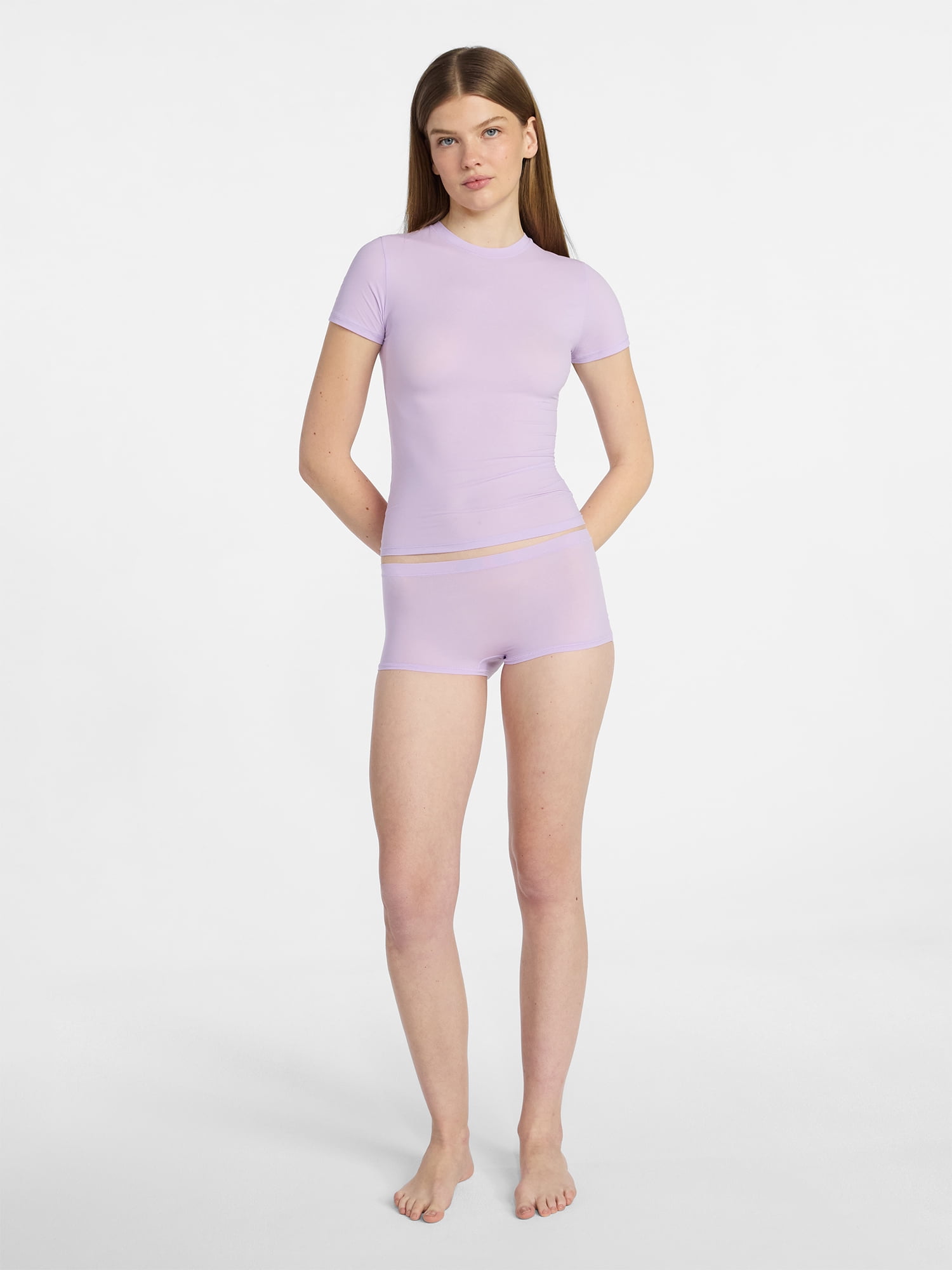 No Boundaries Fit Stretch Tee with Short Sleeves, Women's XS-XXXL