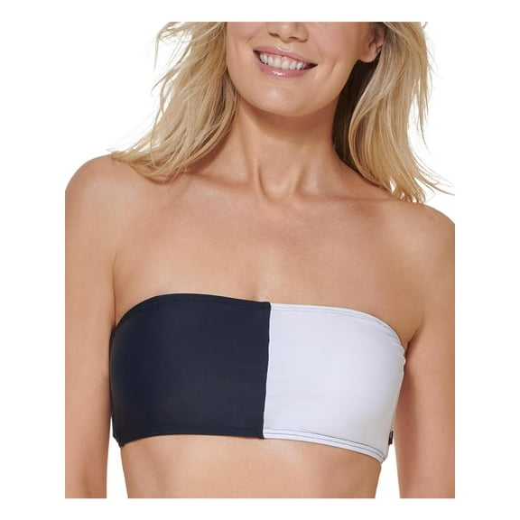 Tommy Hilfiger Women's Colorblocked Bikini Top Swimsuit Navy Size M
