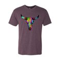 thumbnail image 2 of Wild Bobby, Colorful Rainbow Cow Bull Skull Animal Lover Mens Premium Tri Blend T-Shirt, Vintage Purple, Small, 2 of 3