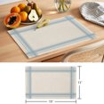 thumbnail image 6 of Minimalist Stripes Placemats Set of 6 Modern Simple Blue Grid Lines Beige Place Mats Indoor Wipeable Table Mats Washable Cloth Dining Table Placemats for Kitchen Holiday Party Home Decor 13x19 Inch, 6 of 9