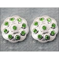 thumbnail image 2 of Set Of 8 Western Screw Back Concho Green Crystal Floral Bling Cowgirl, 2 of 4