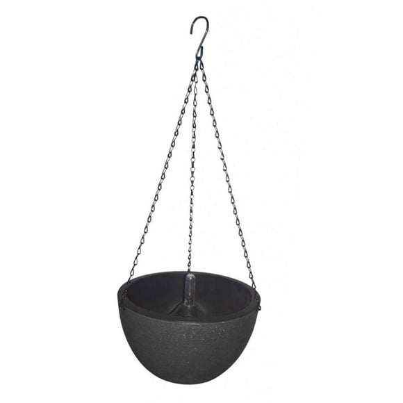 8.6-inch Self-Watering Hanging Planter Round with - Dark Grey