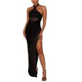 thumbnail image 2 of DailyTrove Women's One-Shoulder Evening Gown-Sleeveless-High-Slit-Satin-for Gala/Wedding- One-Shoulder, 2 of 5