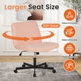 thumbnail image 4 of Dkelincs Criss Cross Chair Vanity Chair, Wide Seat Office Desk Chair with Adjustable Height, Armless Computer Task Chair for Adults, 360°Swivel, Pink, 4 of 7