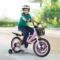 thumbnail image 2 of Costway 16" Kid’s Bike for 4-7 with Height-Adjustable Handlebar & Saddle Handbrake Purple, 2 of 10