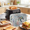 thumbnail image 3 of Sea Turtle Coastal Toaster Cover 2 Slice, Summer Coral Ocean Gray Blue Wooden Dustproof Bakeware Oven Protector with Top Hook, Waterproof Small Kitchen Appliance Toasters Dust Cover, 12"x7.5"x8", 3 of 9