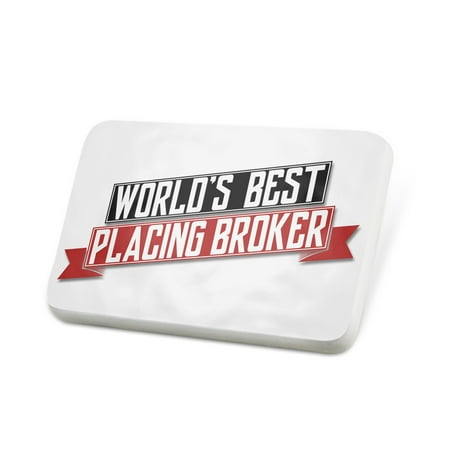 Porcelein Pin Worlds Best Placing Broker Lapel Badge – (Best Place To Hide Jewelry)