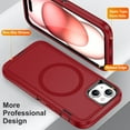 thumbnail image 3 of Dteck Case with Tempered Glass Screen Protector for iPhone 15,Shockproof Rubber Case Compatible with MagSafe Hybrid PC Full Body Protection Cover,Red, 3 of 6