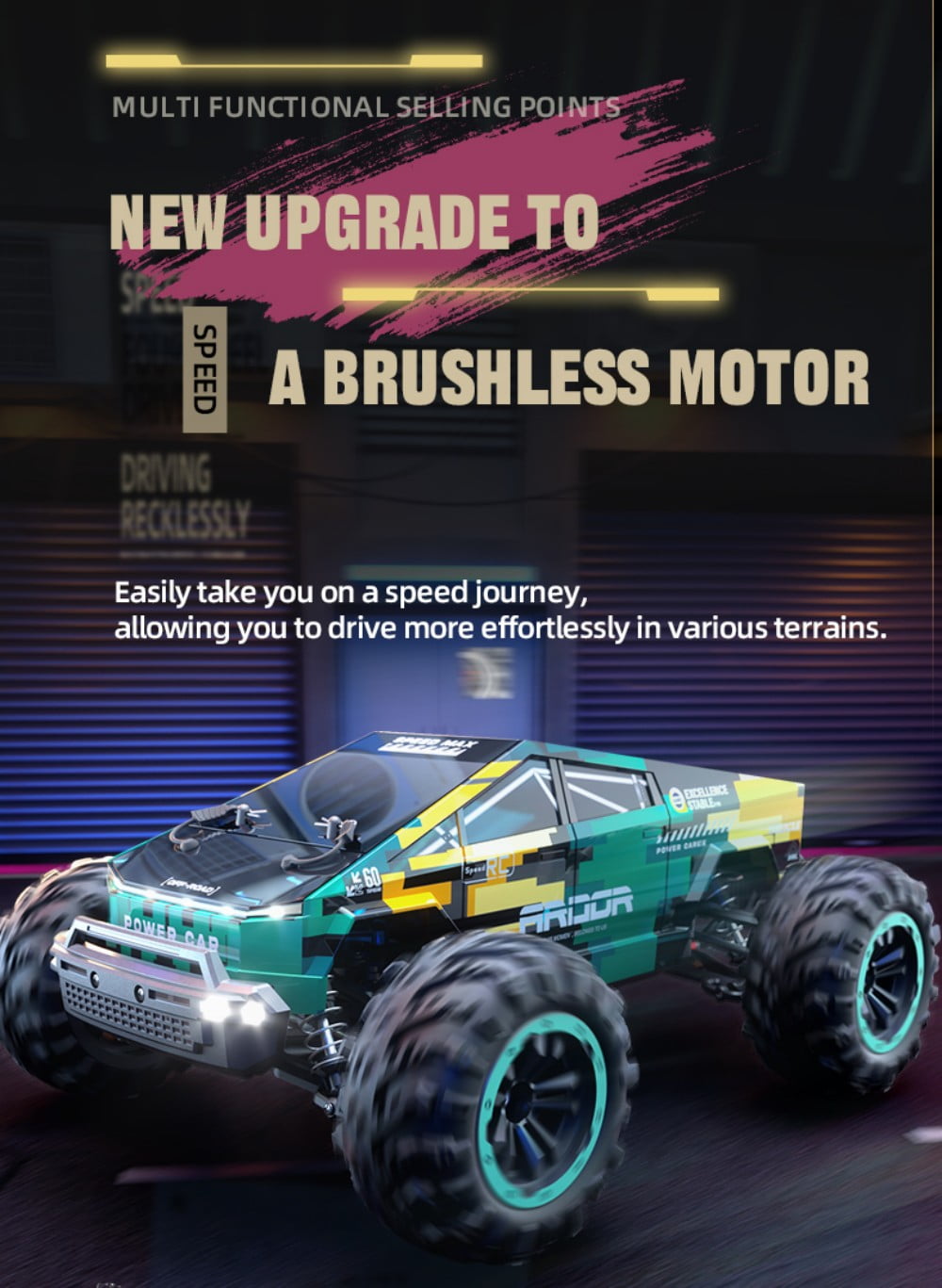 38KM/H High-Speed Off-Road RC Car, 1:12 Scale Brush Motor RC Crawler wiht LED Lights, 2.4GHz Full-Proportional Control Off-Road Truck for Adults & Enthusiasts