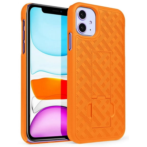 Case for iPhone 11, Nakedcellphone Slim Ribbed Hard Shell Cover [with Kickstand] for Apple iPhone 11 (2019, 6.1" Model)
