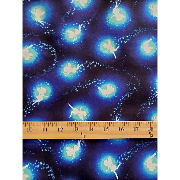 100% Cotton Fabric "Tinker Bell Universe, Bright Magic" Print / 45" Wide / BTY