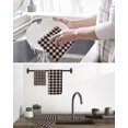 thumbnail image 5 of Black Plaid Kitchen Dish Towels for Drying Dishes Set of 2, Vintage Country Gray Buffalo Check Gingham Waffle Weave Microfiber Hand Tea Bathroom Towels Quick Dry & Absorbent Towel 15.7x23.6, 5 of 7