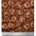 thumbnail image 1 of Soimoi Velvet Fabric Feather & Bird Cartoon Print Sewing Fabric Yard 58 Inch Wide, 1 of 3