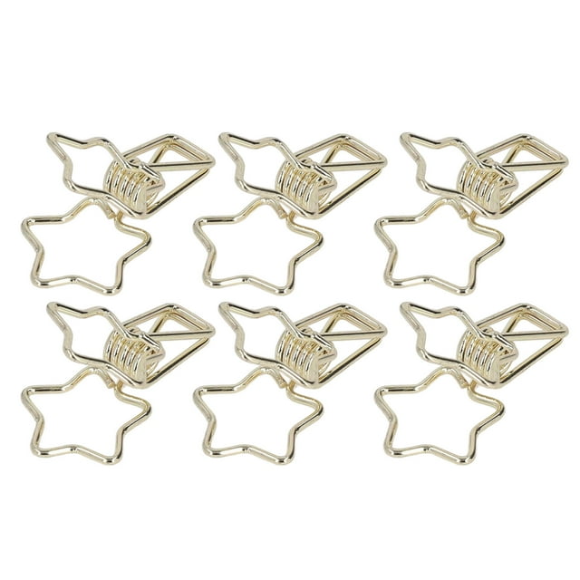 Clips de Reliure Étoile, Clips de Reliure en Fil Style Simple pour Sacs Or, Argent