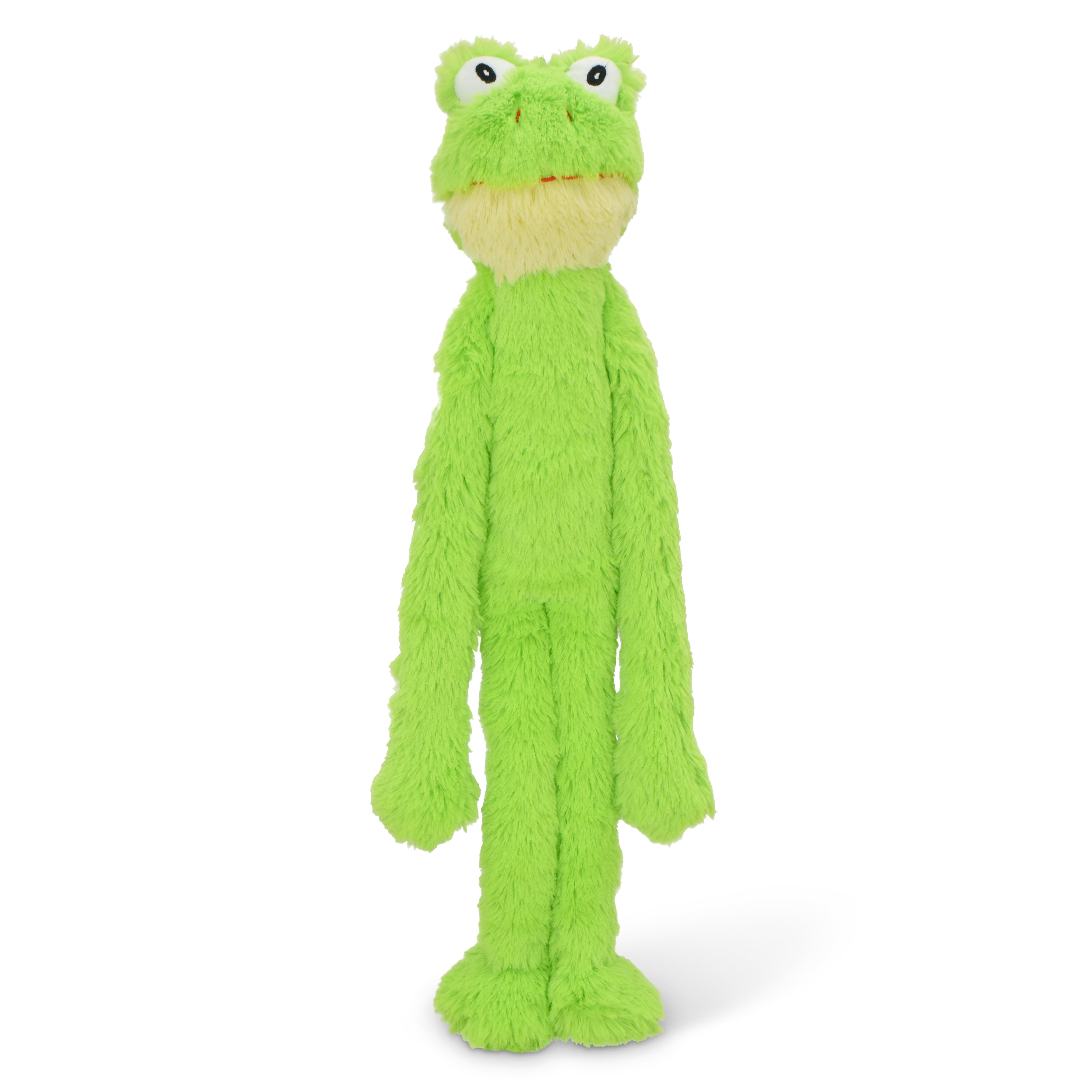 Multipet Swingin Slevin Frog, Plush Dog Toy, Green, 5 Squeak