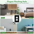 thumbnail image 2 of Matte Black Decorative Outlet Covers Wall Plates, Bamboo Fiber Light Switch Covers, Natural Material Electric Receptacle Switch Plate Outlet Cover of various styles (1 Gang Duplex 4 Pack), 2 of 7