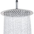 thumbnail image 1 of Cabezal de ducha de lluvia de lujo, efecto espejo de acero inoxidable pulido, diseño ultrafino, cobertura de alto flujo de 12", instalación rápida sin herramientas, brazo de extensión ajustable no, 1 of 7