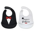 thumbnail image 2 of Little Treasure Baby Boy Silicone Bibs 2pk, Perfect Gentleman, One Size, 2 of 2