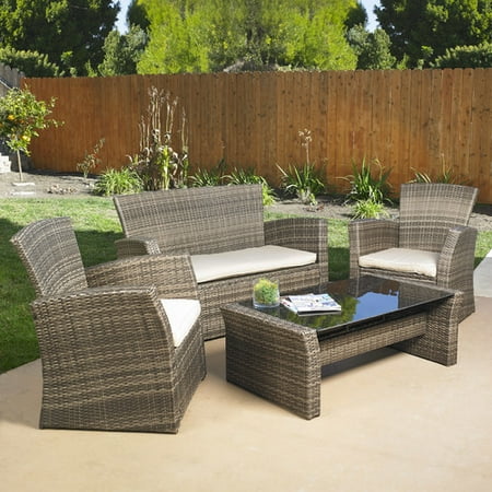 Mission Hills Redondo 4 Piece Sofa Set with Cushions