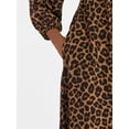 thumbnail image 3 of Time and Tru Women's Tie Back Maxi Dress with 3/4-Length Sleeves, Sizes XS-XXXL, 3 of 4