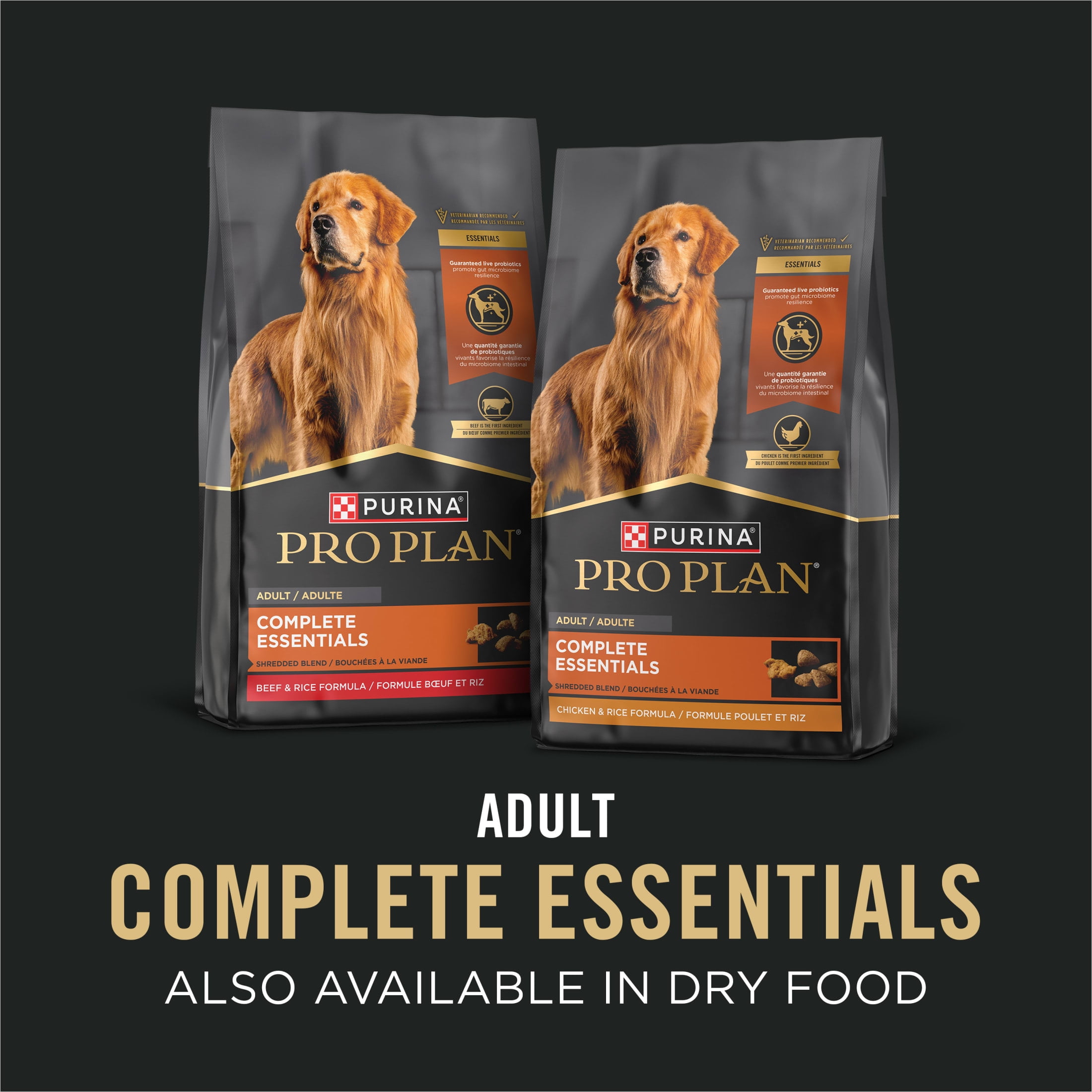 Purina Pro Plan Complete Essentials Slices Beef and Vegetables Entree in Wet Dog Food Gravy, 13 oz Can