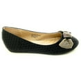thumbnail image 2 of Elegant Women woven ballet flats with a chic gold bow accent. Lightweight, comfy, and versatile—perfect for work, casual outings, or evenings, blending timeless style with modern charm., 2 of 4