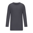 thumbnail image 5 of cllios Men Long Sleeve Tops, Mens Gym Workout Slim Fit Long Sleeve Tshirt Classic Solid Color T-Shirt Round Neck Athletic Shirts Running Fitness Tee Dark Gray XL, 5 of 6